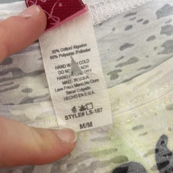 Vintage Y2K Western Grunge Shirt Size M All Over Graphics Sequins Quotes - Picture 6 of 8